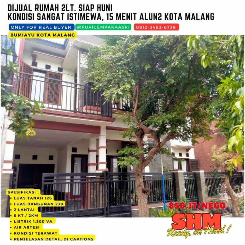 dijual cepat rumah di kota malang dekat alun2 kota