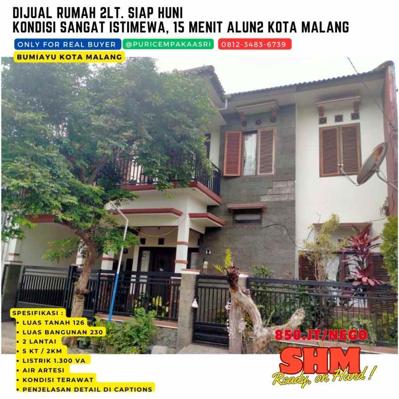 dijual cepat rumah di kota malang dekat alun2 kota