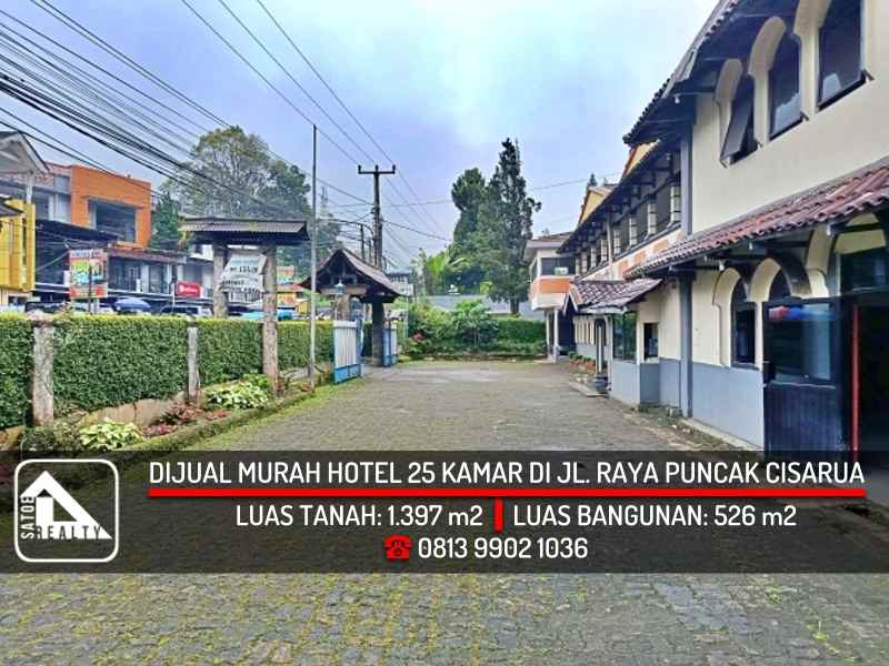 dijual hotel jl raya puncak cisarua kab