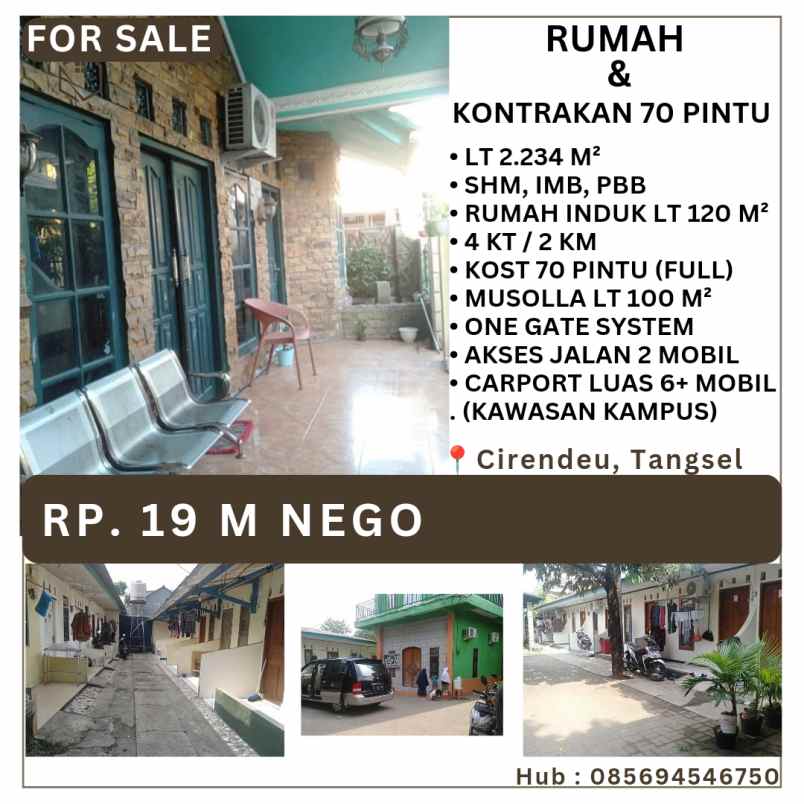 dijual kost jl cirendeu raya