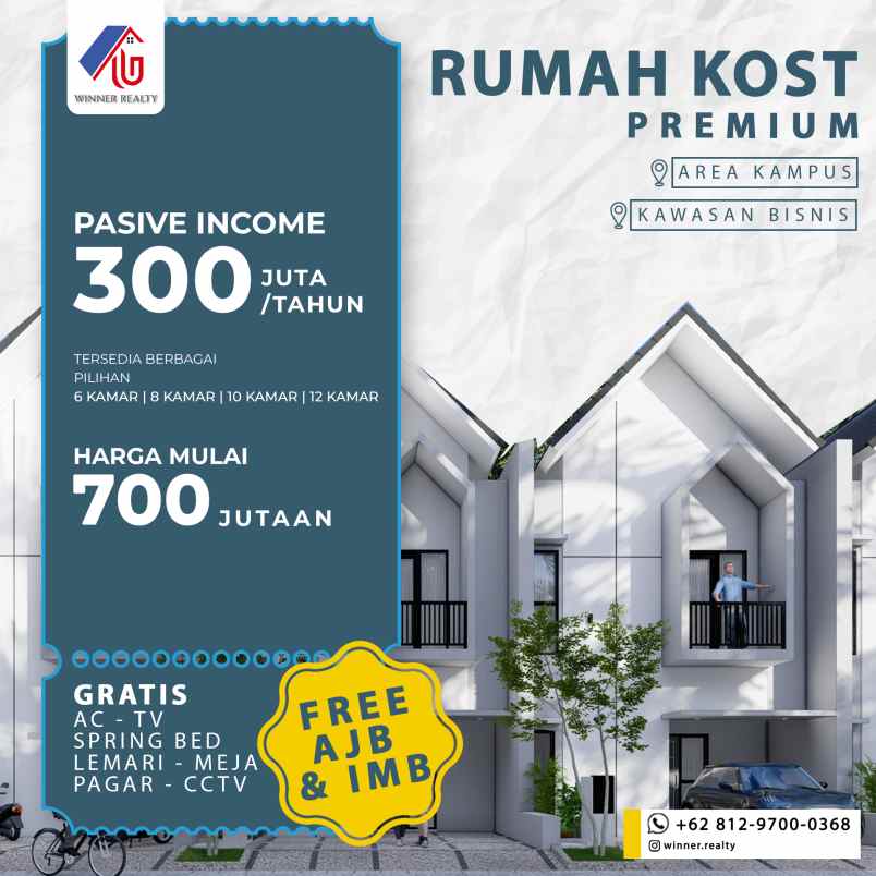 dijual kost merjosari malang