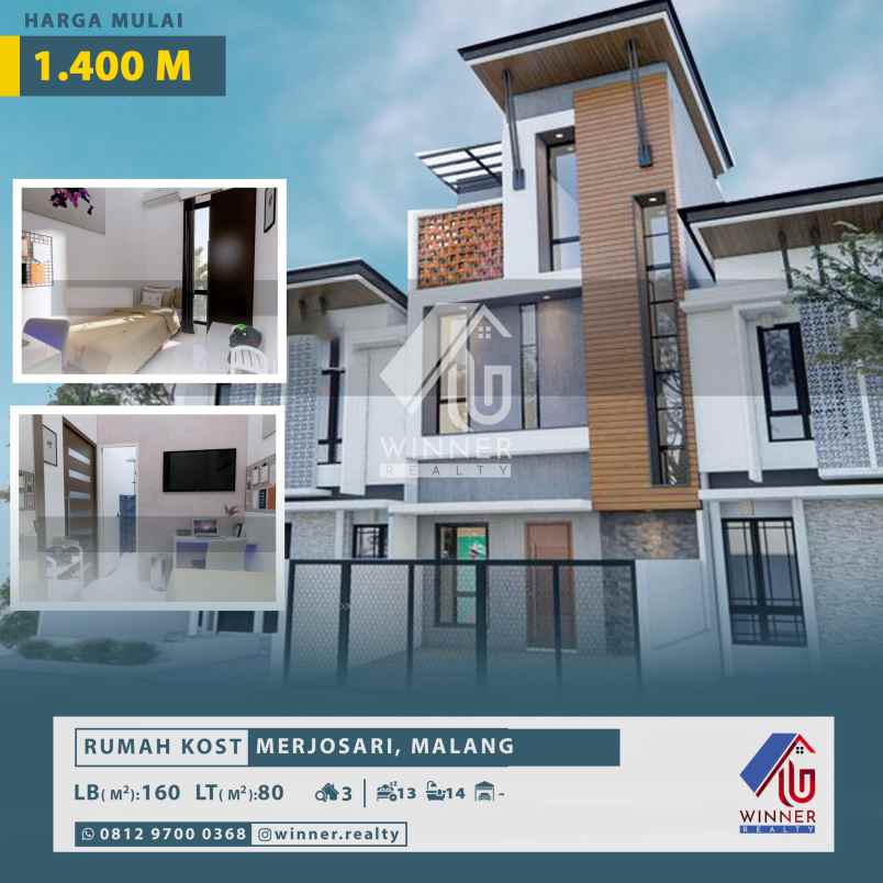 dijual kost merjosari malang