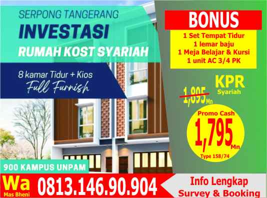 dijual kost pamulang serpong