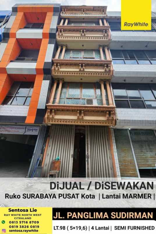 dijual ruko jalan panglima sudirman surabaya pusat