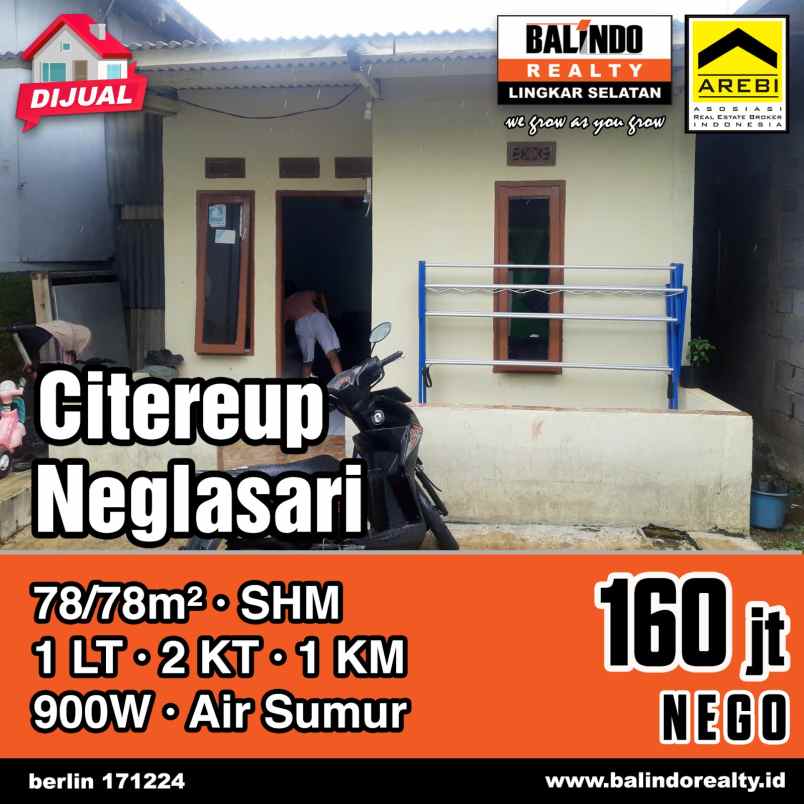 dijual rumah 1 lantai murah di citeurep negalasari