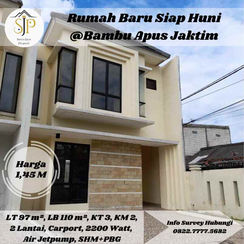 dijual rumah bambu apus jakarta timur