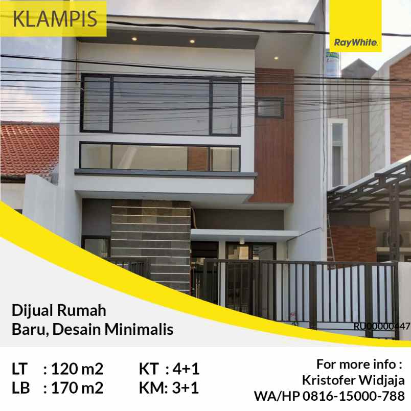 dijual rumah baru desain minimalis di klampis surabaya