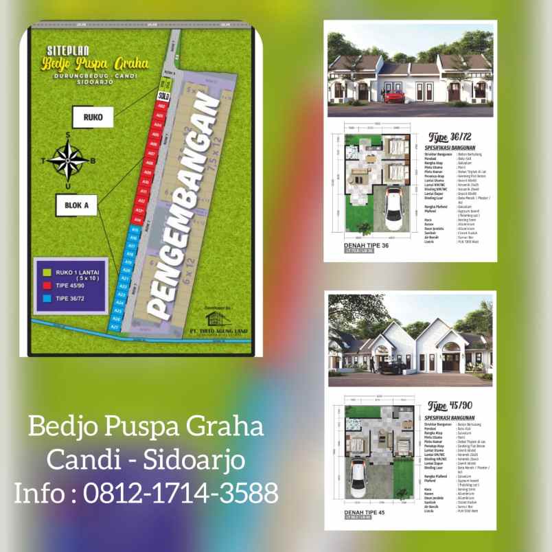 dijual rumah bedjo puspa graha durungbedug