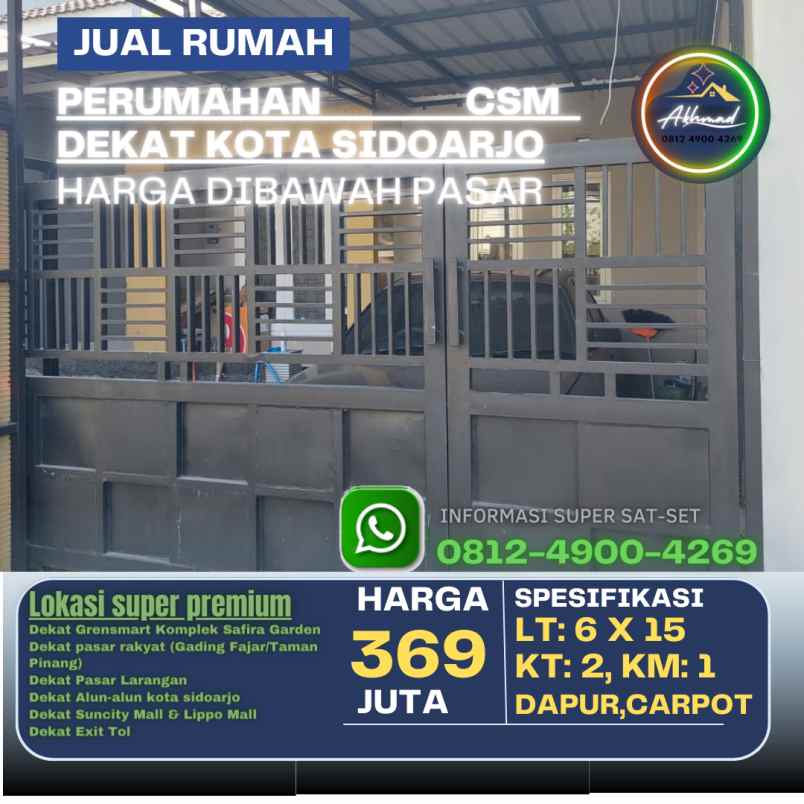 dijual rumah csm sidodadi jambangan