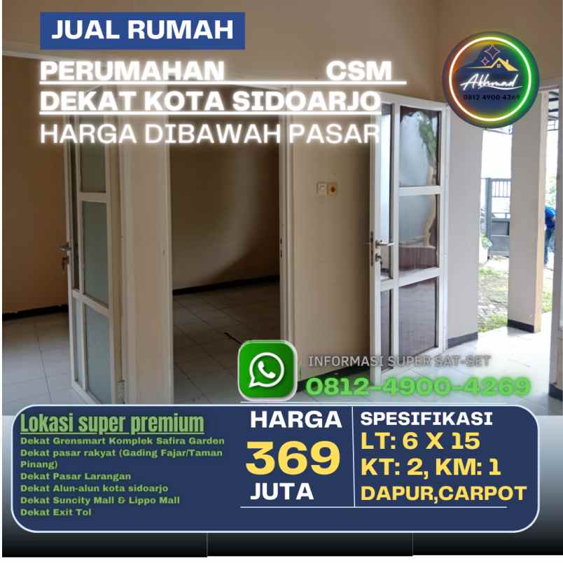 dijual rumah csm sidodadi jambangan