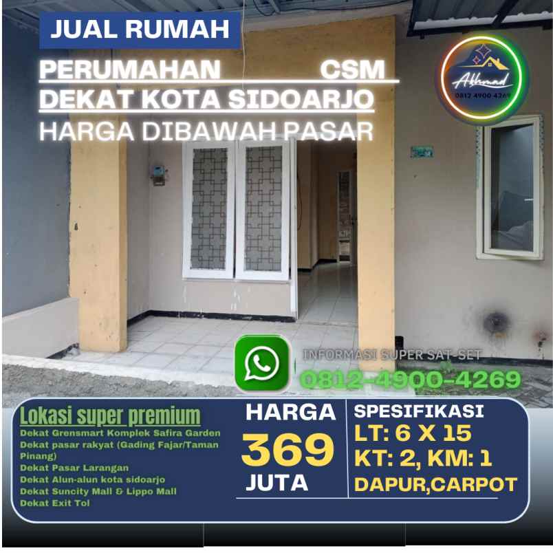 dijual rumah csm sidodadi jambangan