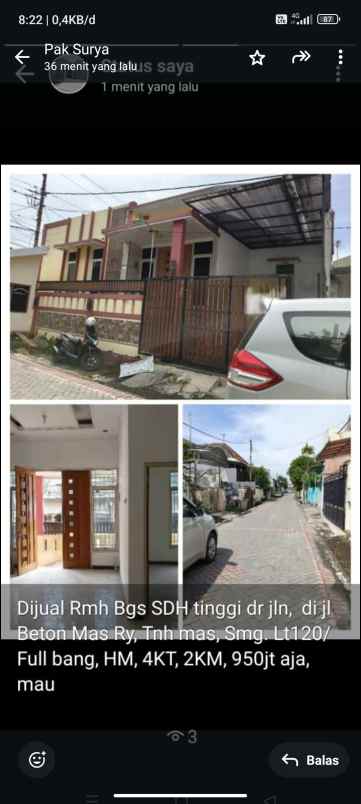 dijual rumah di betonmas tanahmas semarang