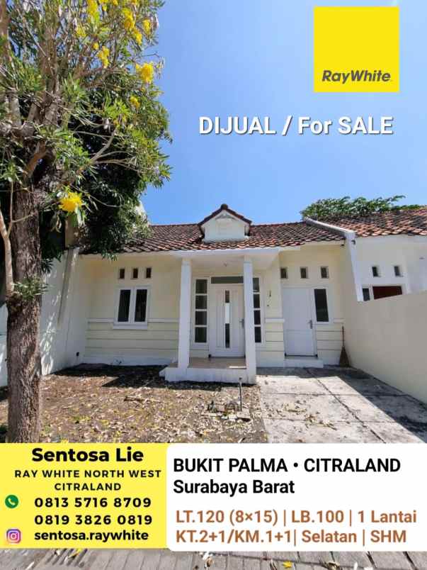 dijual rumah jalan bukit palma citraland