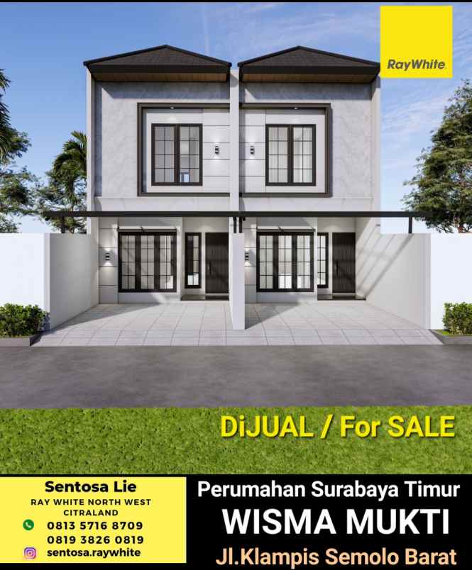 dijual rumah jalan klampis semolo barat
