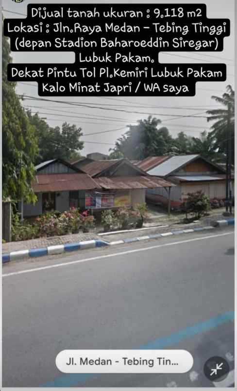 dijual rumah jalan medan tebing tinggi