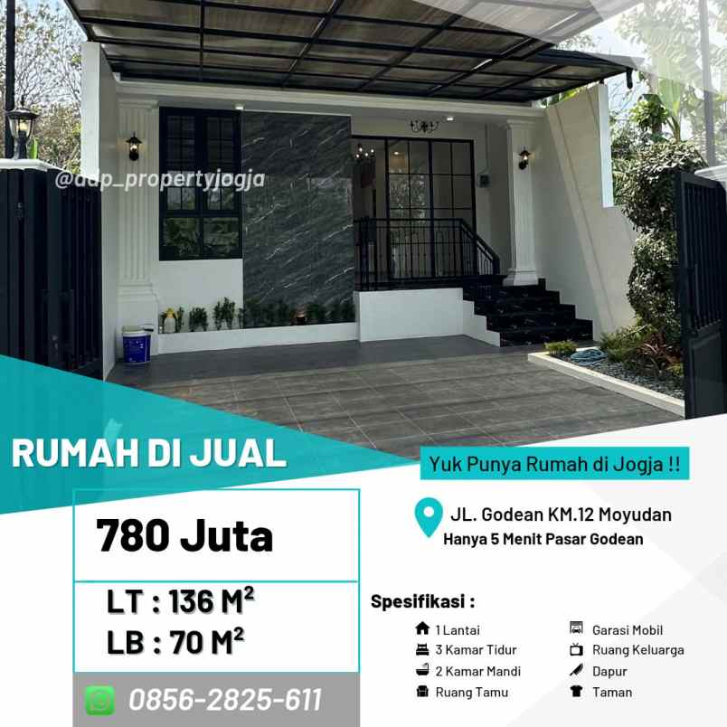 dijual rumah jl godean km 12 moyudan sleman