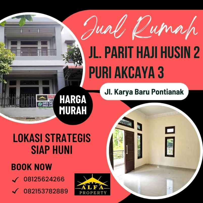 dijual rumah jl puri akcaya 3 parit