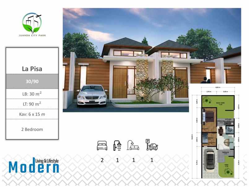 dijual rumah juanda city park