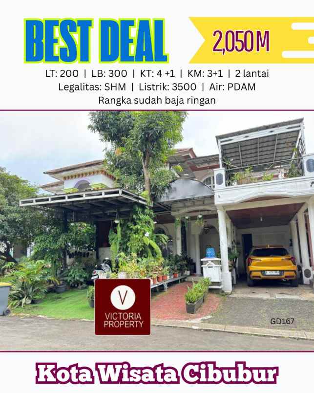 dijual rumah kota wisata cibubur