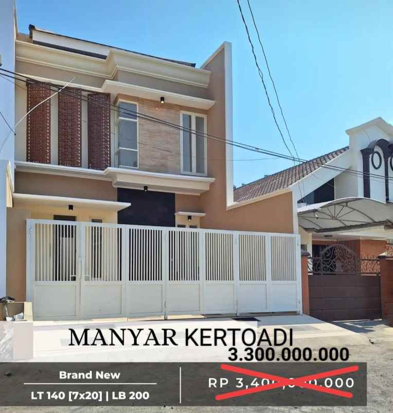 dijual rumah manyar kertoadi