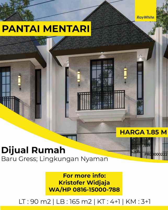 dijual rumah pantai mentari