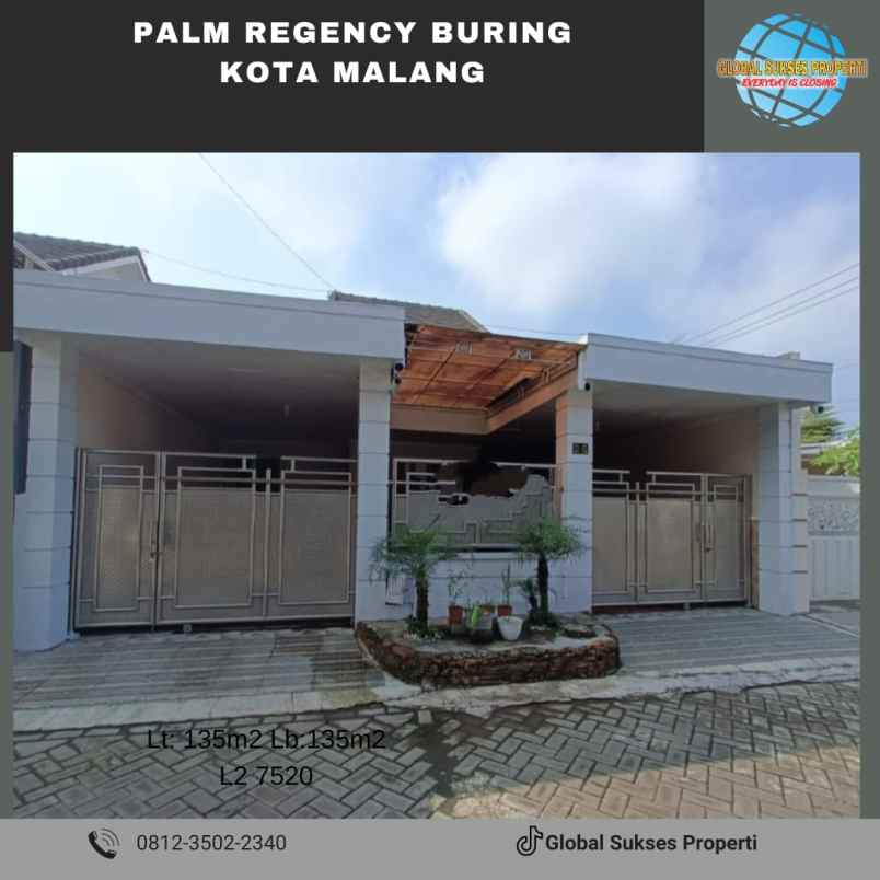 dijual rumah perumahan palm regency