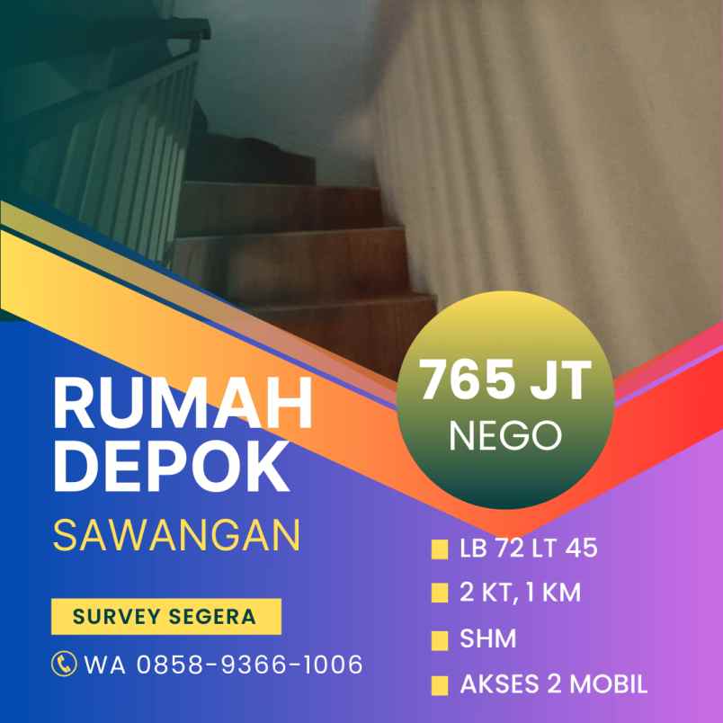 dijual rumah pondok petir sawangan