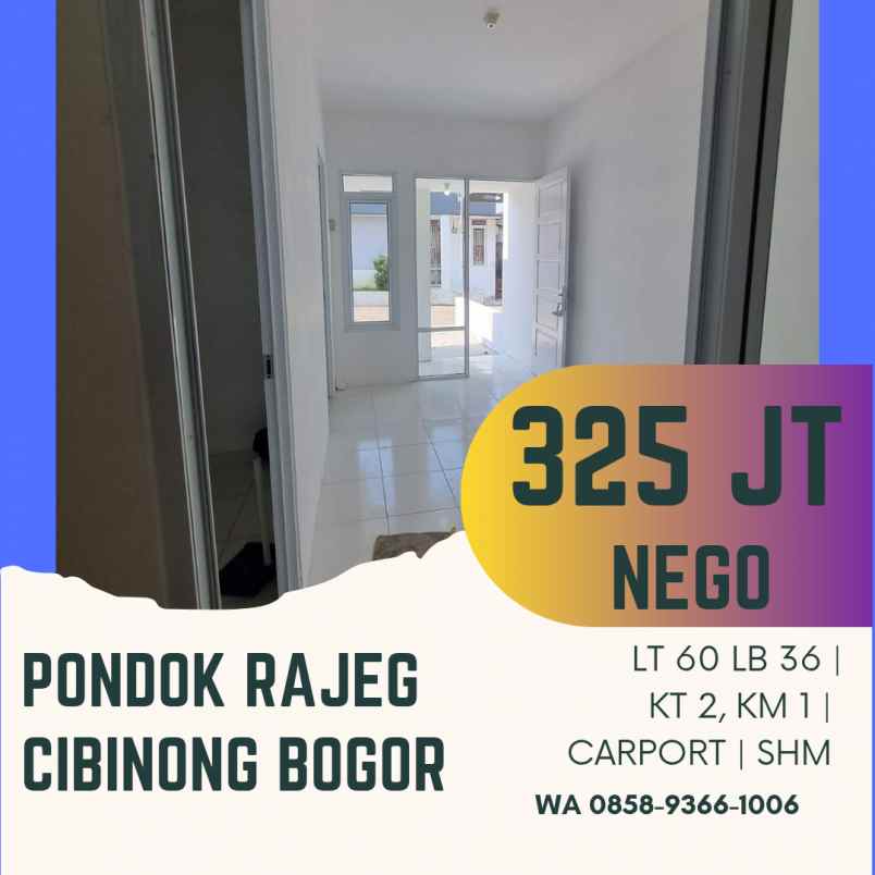 dijual rumah pondok rajeg