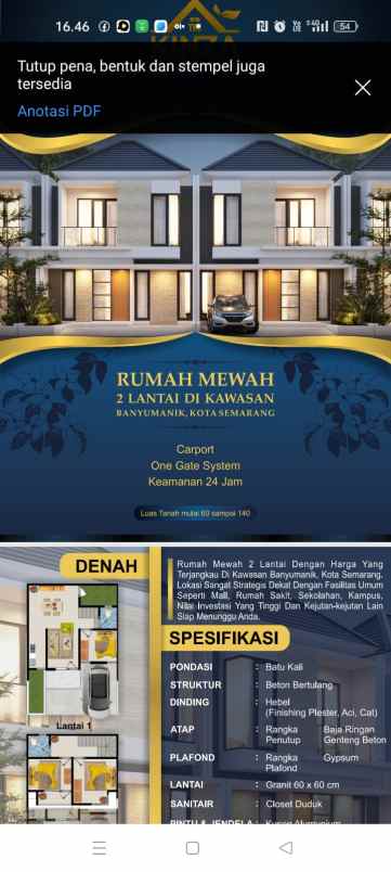 dijual rumah sendang pakel gedawang