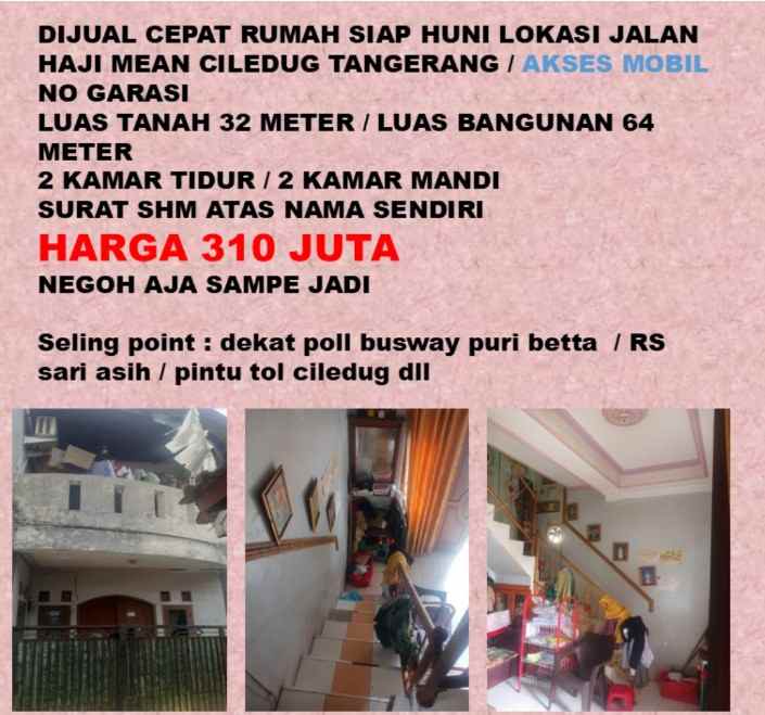 dijual rumah siap huni 2 lantai