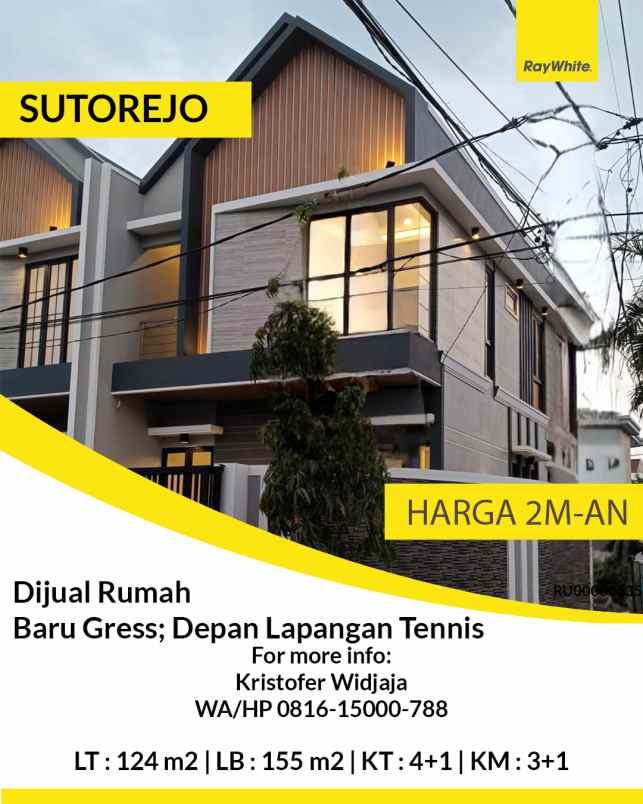 dijual rumah sutorejo prima selatan