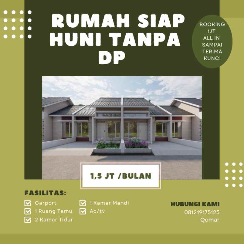 dijual rumah tanpa dp dekat mm2100 free biaya kpr