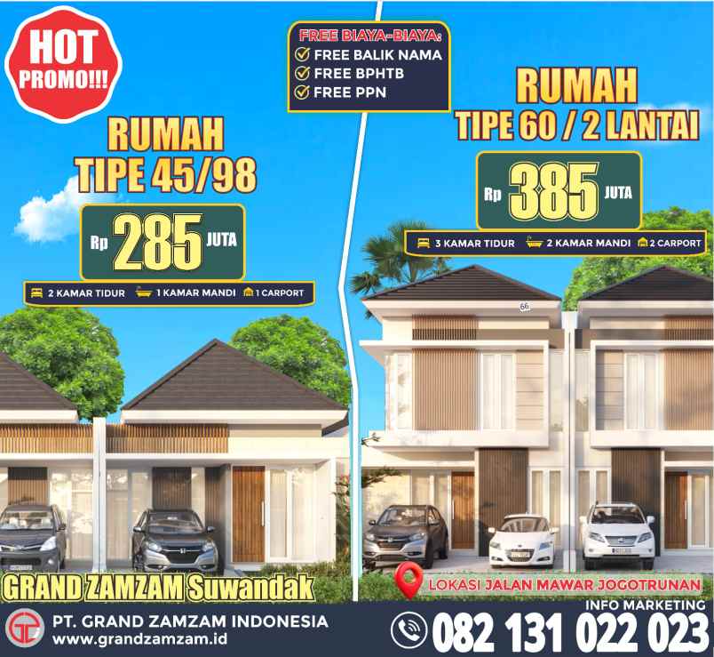 dijual rumah type 45 di swandak luas tanah 7x14