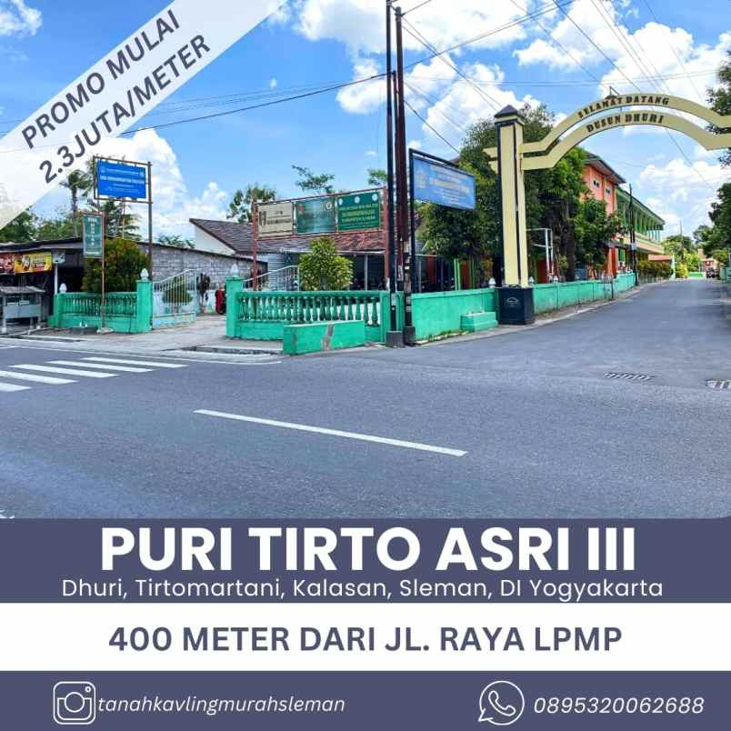 dijual tanah dhuri tirtomartani kalasan