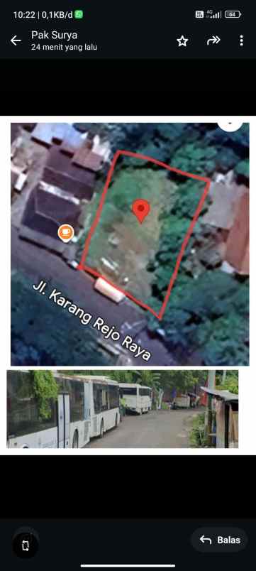 dijual tanah di jl raya karangrejo semarang