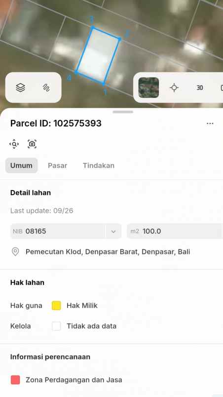 dijual tanah gg ulun suwi