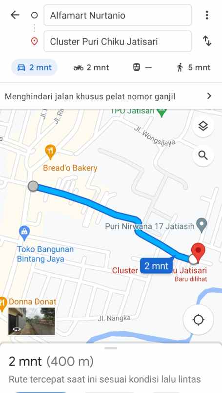 dijual tanah jalan bulak jawa jatisari