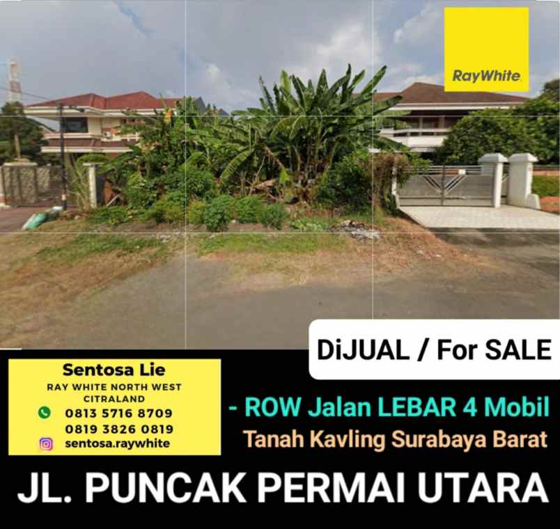 dijual tanah jalan puncak permai utara