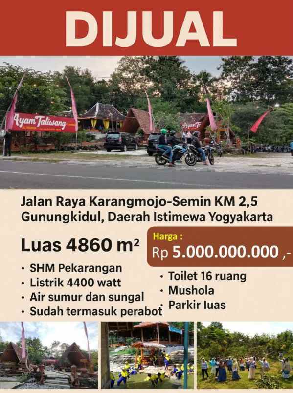 dijual tanah jl karangmojo semin gunung