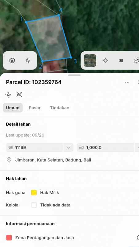 dijual tanah jl mertasari