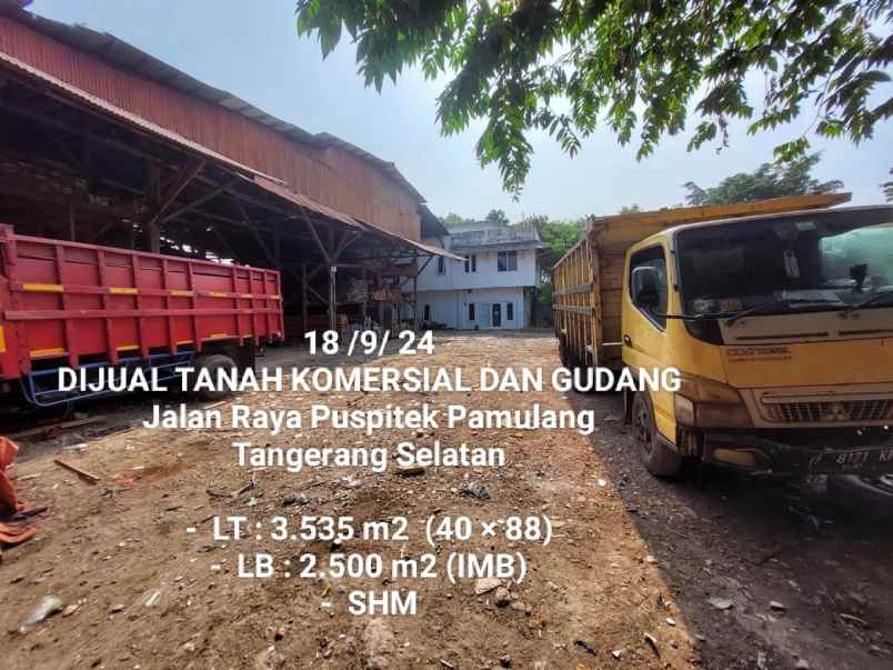 dijual tanah jl puspitek pamulang