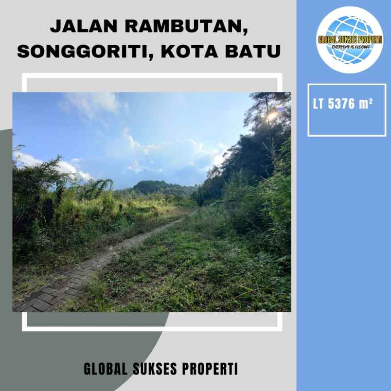 dijual tanah jl rambutan songgoriti