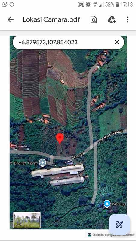 dijual tanah jln camara lembur sawah