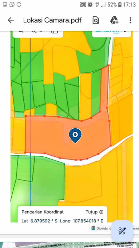 dijual tanah jln camara lembur sawah