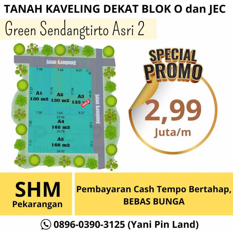 dijual tanah maredan sendangtirto