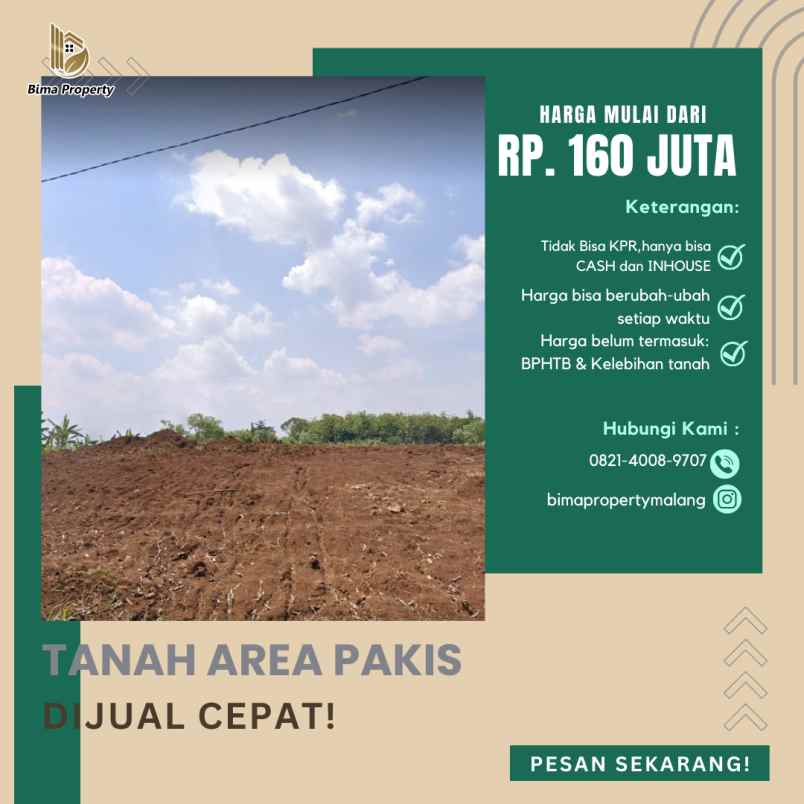 dijual tanah murah area pakis