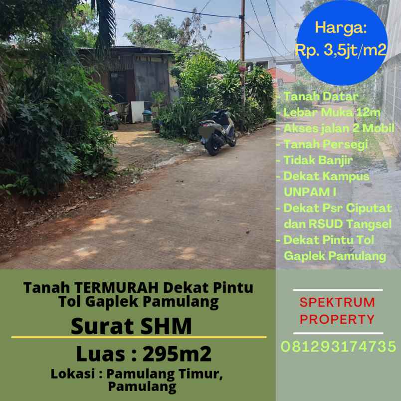 dijual tanah pamulang timur pamulang