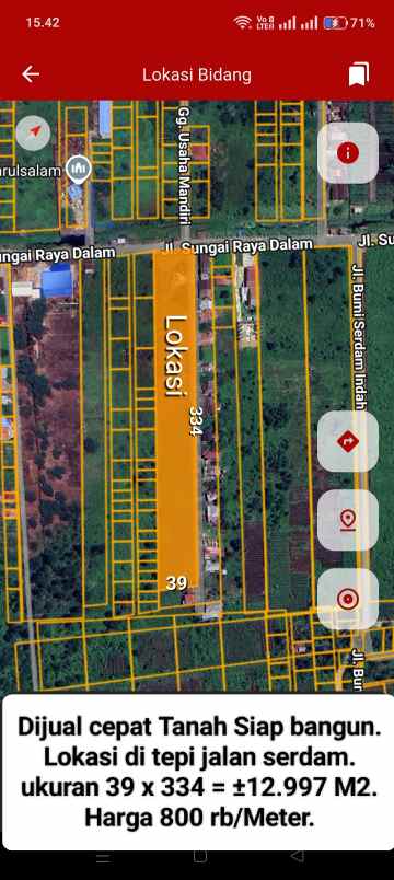dijual tanah serdam