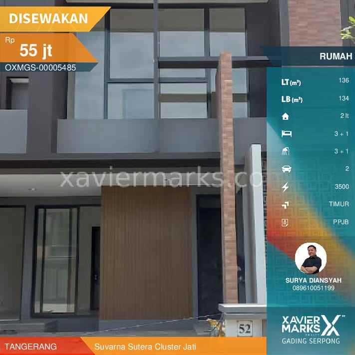 disewakan rumah baru siap huni di suvarna sutera