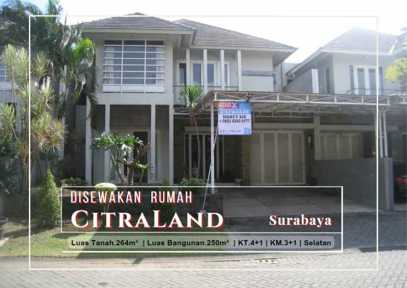 disewakan rumah citraland surabaya